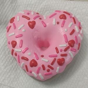 *CLEARANCE* 2025 Hand-Painted by Raven1809 Heart-Shaped Donut Plaster Figurine
